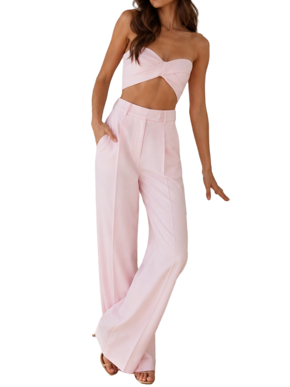 Bardot x REVOLVE Pink High-Waisted Tailored Trousers Pants Size US 10 / XL